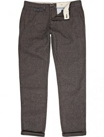 River Island Dark Grey Herringbone Casual Trousers