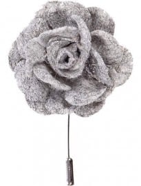 River Island Grey Soft Fabric Flower Lapel Pin