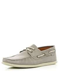 River Island Grey Lace Up Soft Boat Shoes
