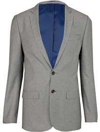 River Island Light Grey Skinny Suit Jacket