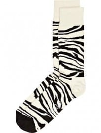 River Island Black Zebra Print Happy Socks