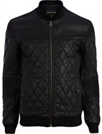 River Island Black Quilted Bomber Jacket