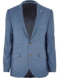 River Island Light Blue Slim Suit Jacket