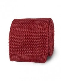 Red Knitted Silk Tie