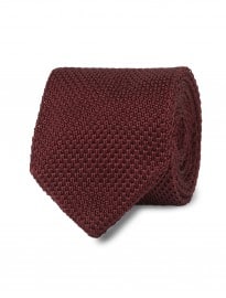 T.m.lewin Burgundy Knitted Silk Tie