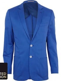 River Island Blue Slim Suit Jacket