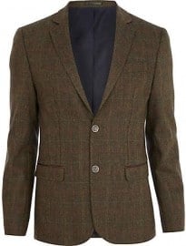 River Island Green Check Blazer