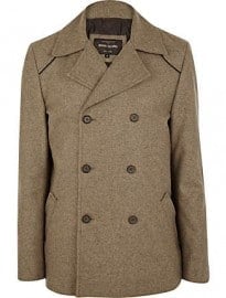 River Island Stone Smart Pea Coat