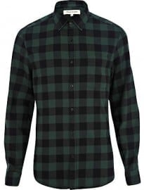 River Island Green Check Flannel Shirt