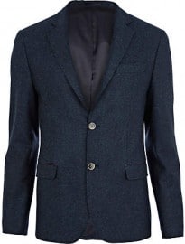River Island Blue Tweed Blazer