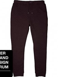 River Island Dark Red T. Lipop Quilted Sweat Pants