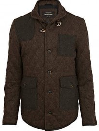 River Island Brown Wool Quilted Jacket