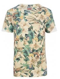 River Island Yellow Ones Supply Co. Floral Print T-shirt