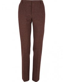 River Island Dark Red Wool-blend Skinny Suit Trousers