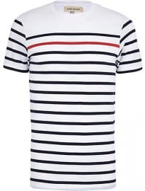 River Island Navy Contrast Stripe Short Sleeve T-shirt