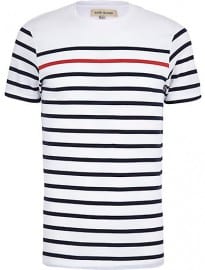 River Island Navy Contrast Stripe Short Sleeve T-shirt