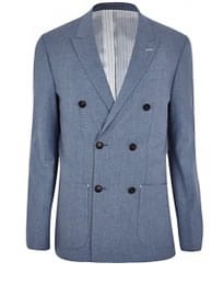 River Island Light Blue Double Breasted Blazer