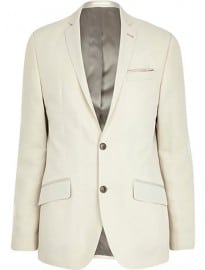 River Island White Slim Suit Jacket