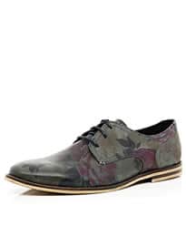 River Island Grey Floral Print Lace Up Shoes