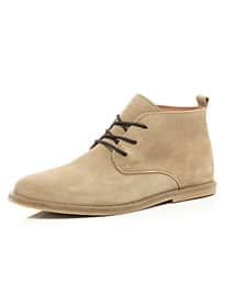 River Island Stone Suede Desert Boots