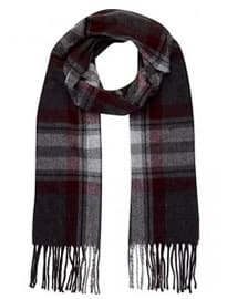 River Island Dark Grey Brushed Tartan Scarf
