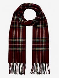 River Island Dark Red Tartan Scarf