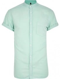 River Island Turquoise Grandad Shirt