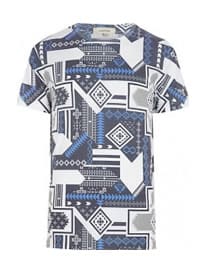 River Island Blue Tribal Print T-shirt