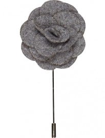 River Island Grey Flower Lapel Pin