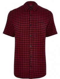 River Island Red Check Short Sleeve Shirt