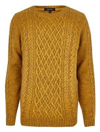 River Island Yellow Cable Knit Jumper