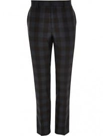 River Island Green Tartan Smart Slim Trousers