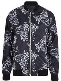 River Island Black Floral Bomber Jacket