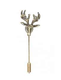 River Island Gold Tone Stag Head Lapel Pin