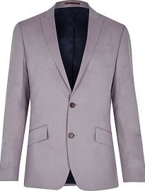 River Island Pink Linen-blend Slim Blazer