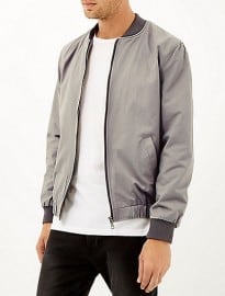 River Island Ecru Casual Contrast Neck Bomber Jacket