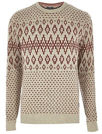 River Island Cream Jack & Jones Vintage Knitted Jumper