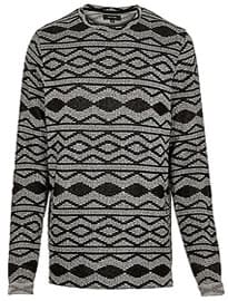River Island Black Geometric Jumper