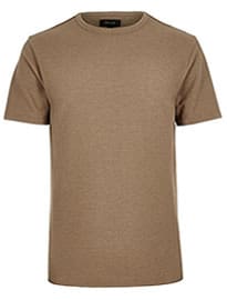 River Island Camel Waffle Slim Fit T-shirt