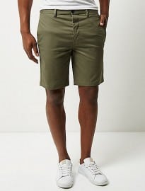 River Island Green Slim Fit Chino Shorts