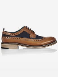 River Island Brown Leather And Denim Shoes