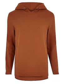 River Island Orange Raw Edge Longline Hoodie