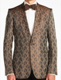 Copper Silk Jacquard Shawl Collar Dinner Jacket