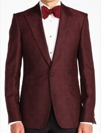 Burgundy Cotton-silk Jaquard Dinner Jacket