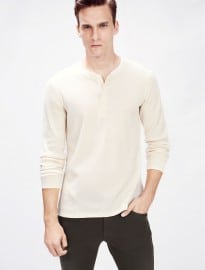 He By Mango Textured Henley T-shirt