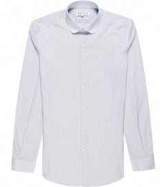 Reiss Gatlin Plain Collar Stripe Shirt White