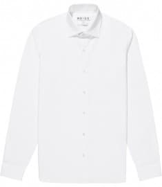 Reiss Zinc Stretch Poplin White