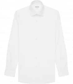 Reiss Columbus Cotton Point Collar Shirt White