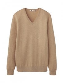Uniqlo Men Cotton Cashmere V Neck Sweater