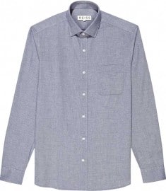 Reiss Pond Soft Chambray Shirt Blue